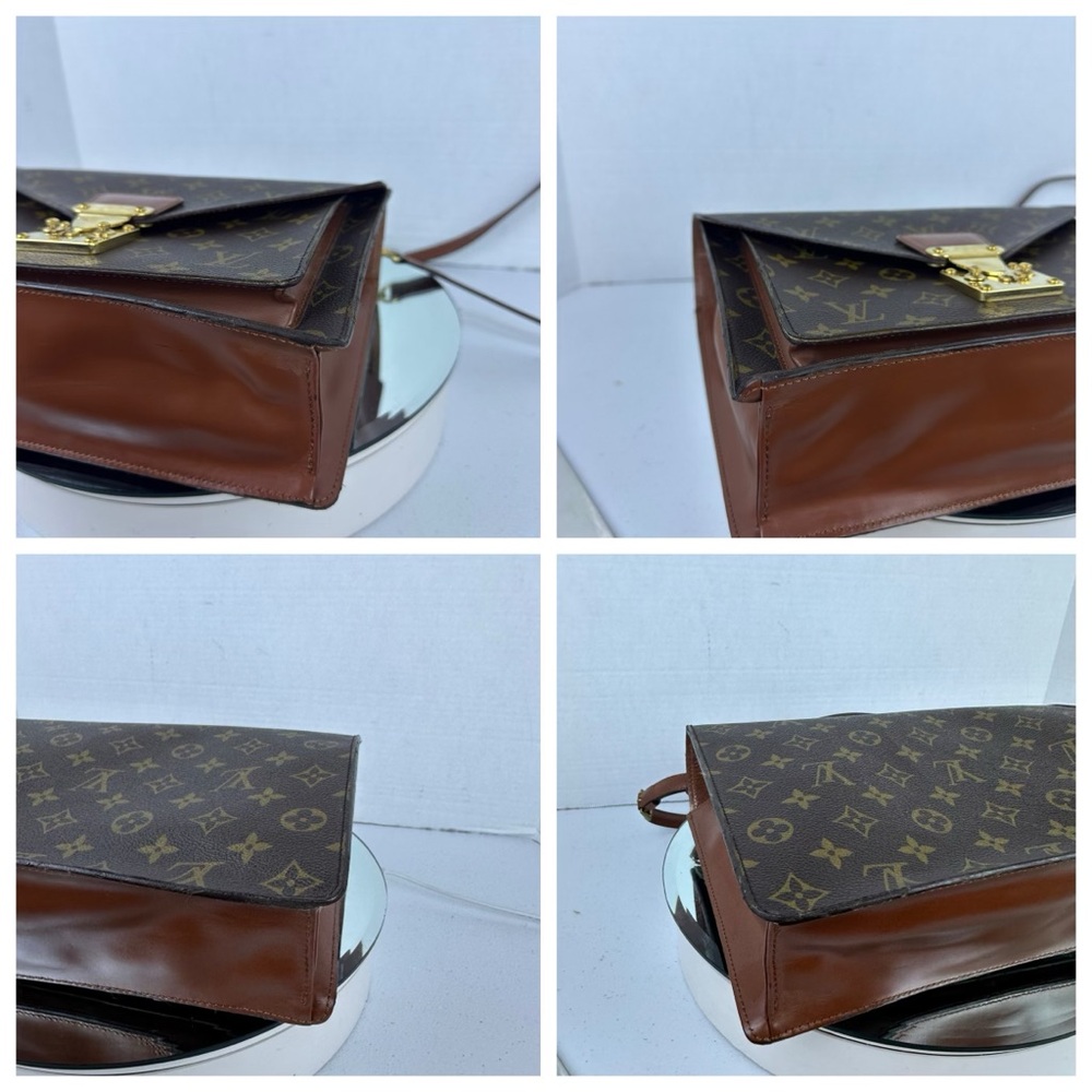 Louis Vuitton LV  Monceau S-Lock Bag Brown Monogram 2-Way Bag - Picture 4 of 14